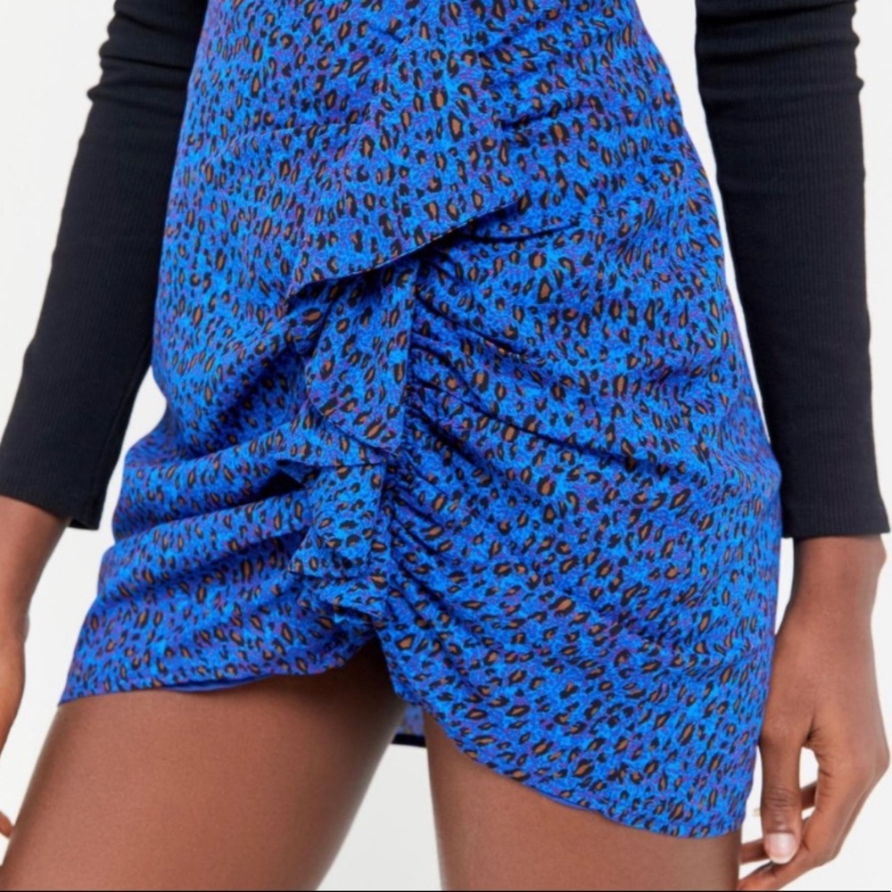 Urban Outfitters Blue Cheetah Mini Skirt S